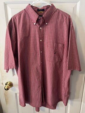 Nautica Red and White Check Button-Down Shirt - Men's
